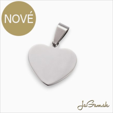 Prívesok srdce na gravírovanie Nerezová oceľ 1ks (CH1858)
